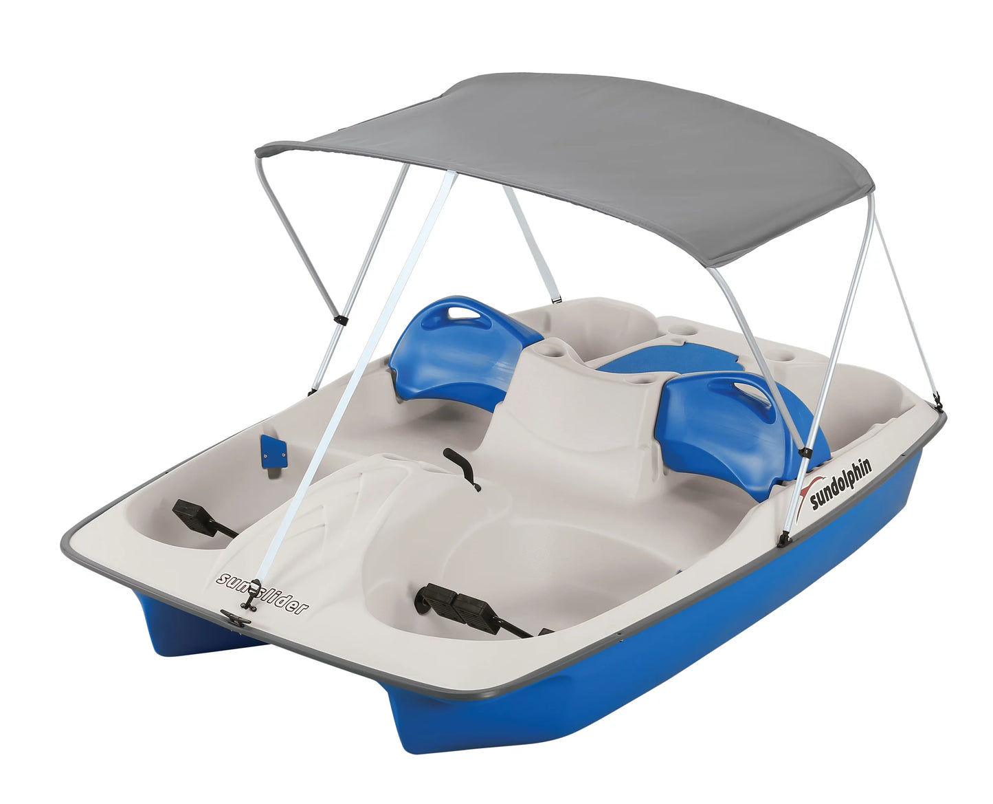 Sun Dolphin 5 Seat Sun Slider Pedal Boat with Canopy, Blue