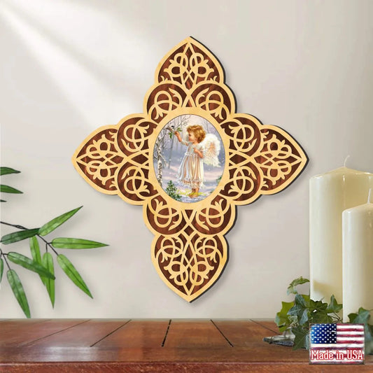 Angel Girl Filigree Wooden Cross by D. Gelsinger | Inspirational Icon D�cor - 88482-DG