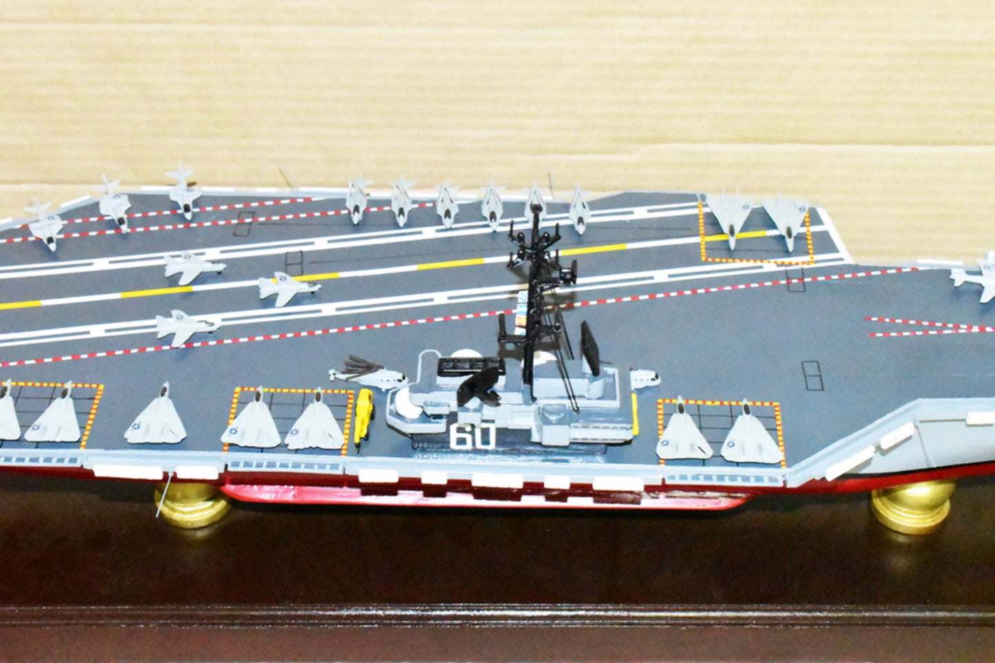 USS Saratoga CV-60 Aircraft Carrier Model,Navy,Scale Model,Mahogany,Forrestal Class