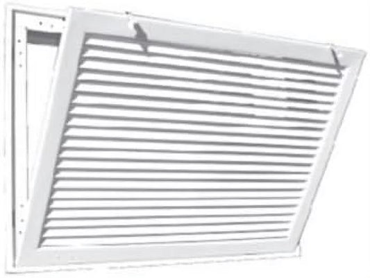 24 in. x 18 in. White Aluminum Fixed Bar Return Air Filter Grille