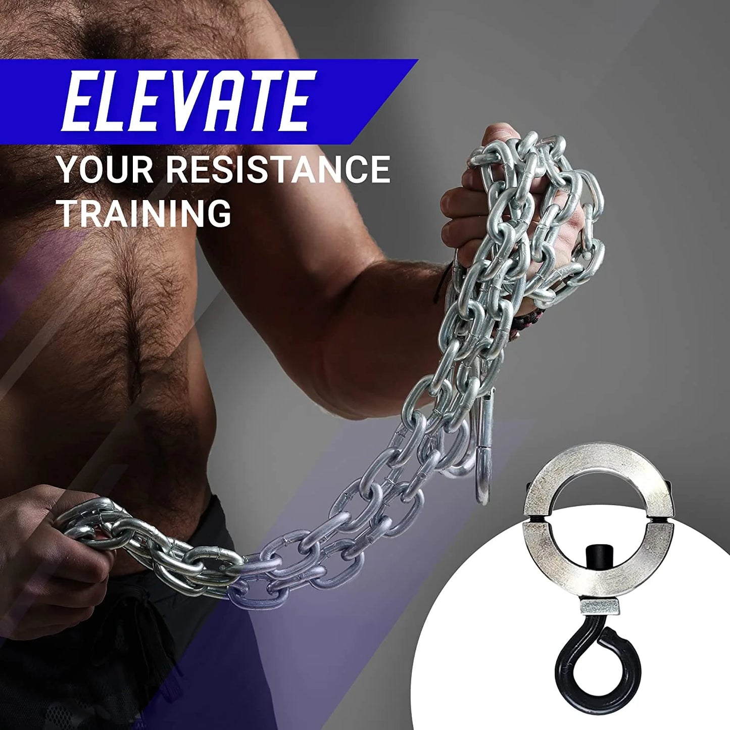 ALLN-1 F2 ChainBeast, Attach Weight Chains and Resistance Bands to Barbell for EASY Innovative Resistance