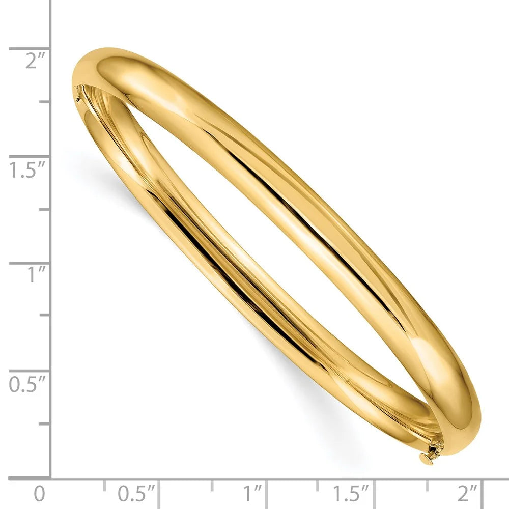 14k 4/16 Oversize High Polished Hinged Bangle Bracelet QHP4/16O