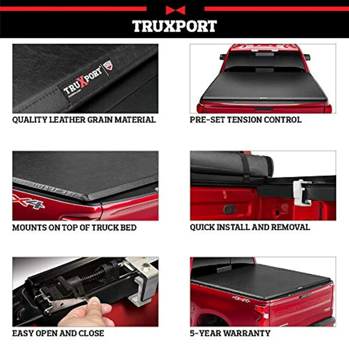 Truxedo Truxport Soft Roll Up Truck Bed Tonneau Cover | 294701 | Compatible with 2022 Ford Maverick 4' 6" Bed (54.4")