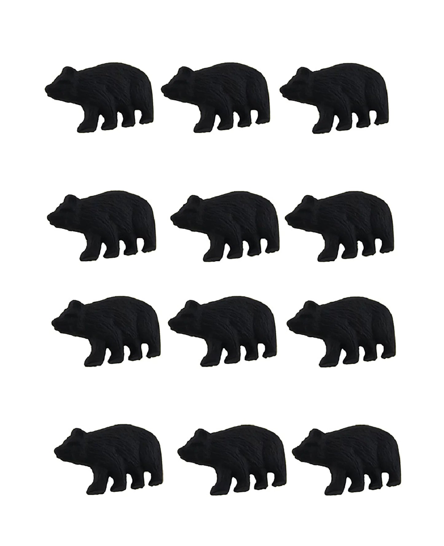 Zeckos Black Cast Iron Forest Bear Drawer Pull Cabinet Knob Set of 12