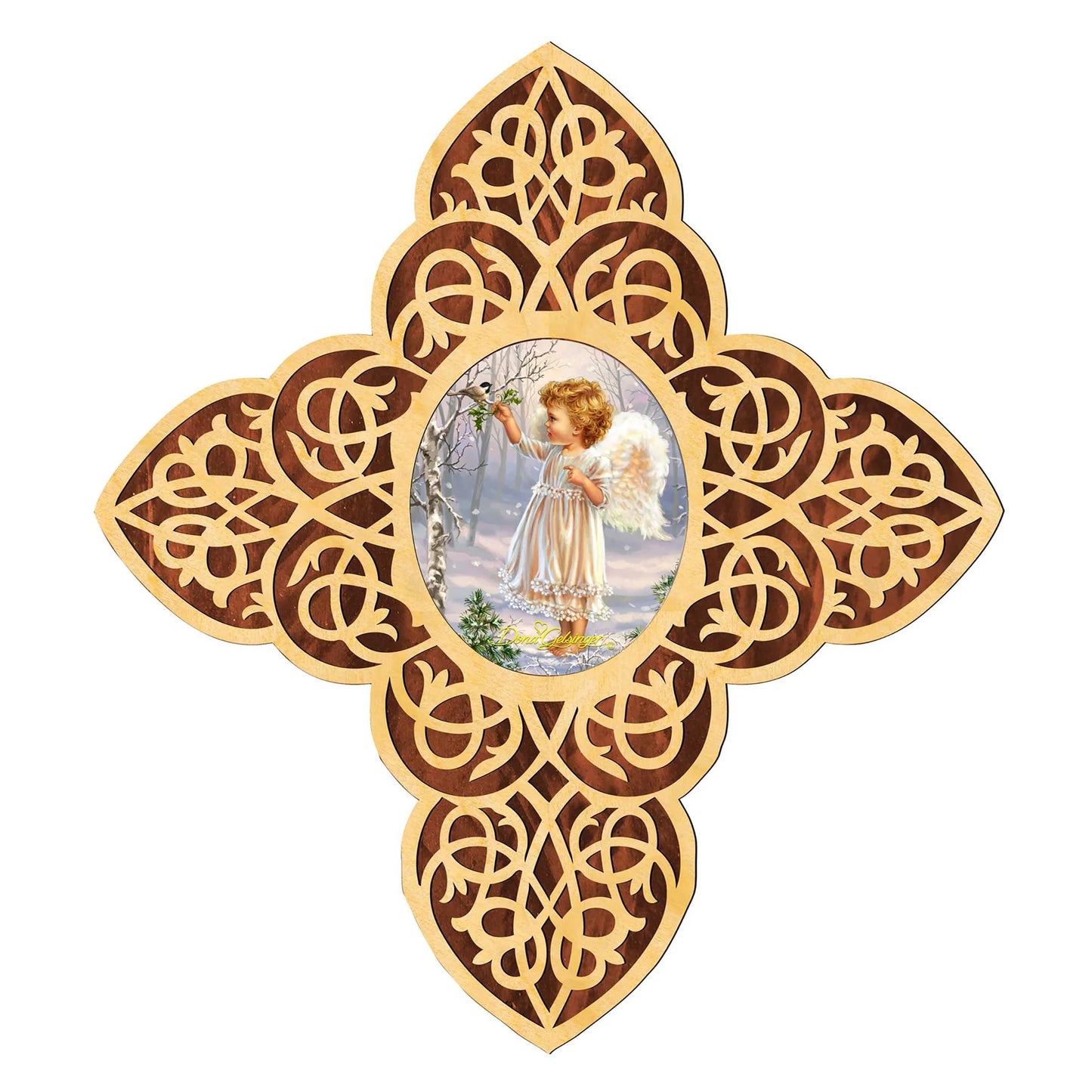 Angel Girl Filigree Wooden Cross by D. Gelsinger | Inspirational Icon D�cor - 88482-DG