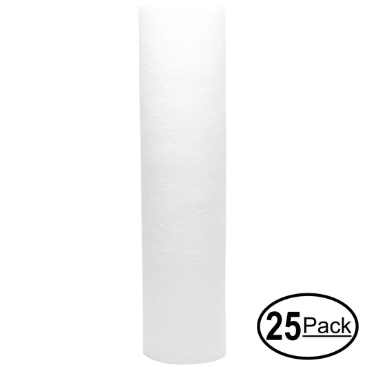 25-Pack Replacement for PurePro RO105-UV Polypropylene Sediment Filter - Universal 10-inch 5-Micron Cartridge for PurePro Typical RO System - Denali Pure Brand