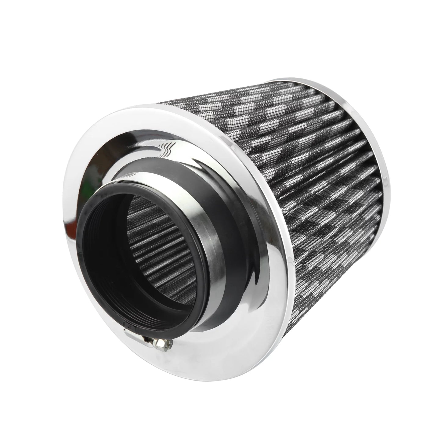 1pcs 2.3" 60mm Reducer Ring Inlet Cold Air Intake Cone Replacement Washable Clamp on Dry Air Filter Carbon Fiber Pattern