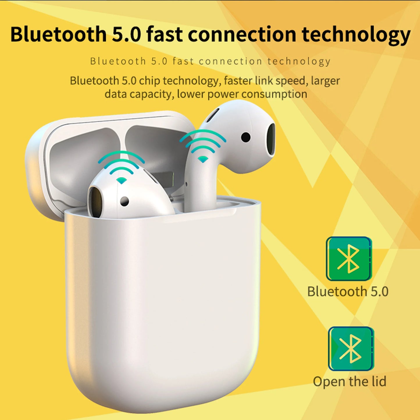 5.0 Second Generation Wireless Earbuds Standby for Up to 72 Hours for Apple and Android