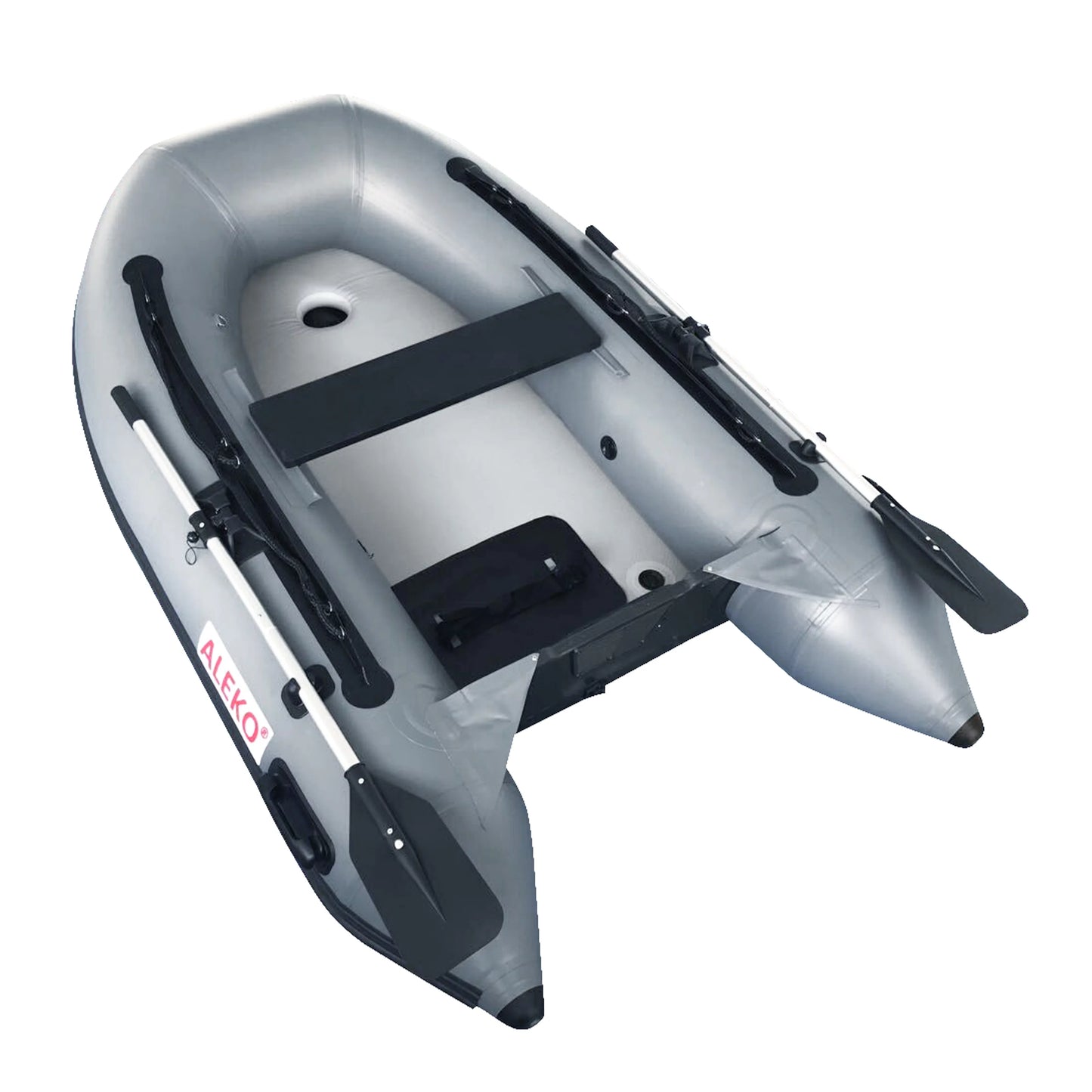 ALEKO Inflatable Air Floor Fishing Boat - 8.4 Foot - Gray