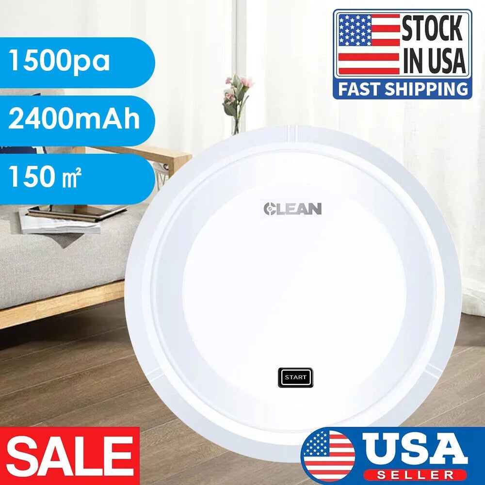 White Robot Vacuum Cleaner by JahyShow - Smart Sweeping, USB Rechargeable