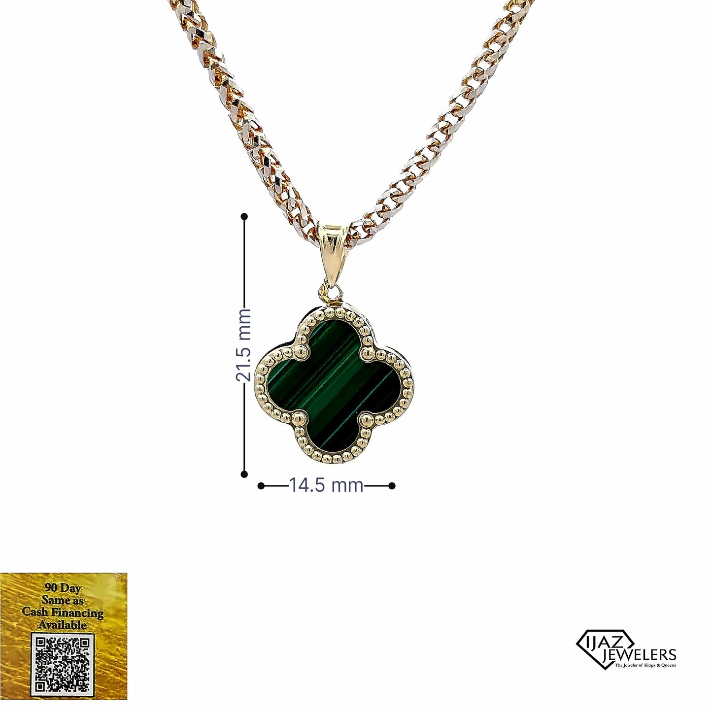 10K Gold Malachite VC Inspired Charm