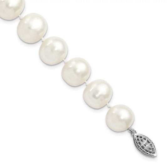 Auriga 925 Sterling Silver White Pearl Bracelet 7.25inch for Women