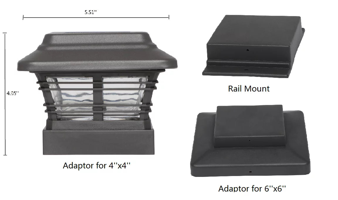 Better Homes & Gardens Solar Powered 4'' x 4'' Post Light, LED Light (4-Pack)