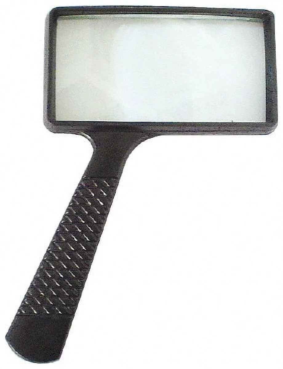 4" x 2" Rectangular 3x Magnifying Glass, Optically Ground Glass Lens