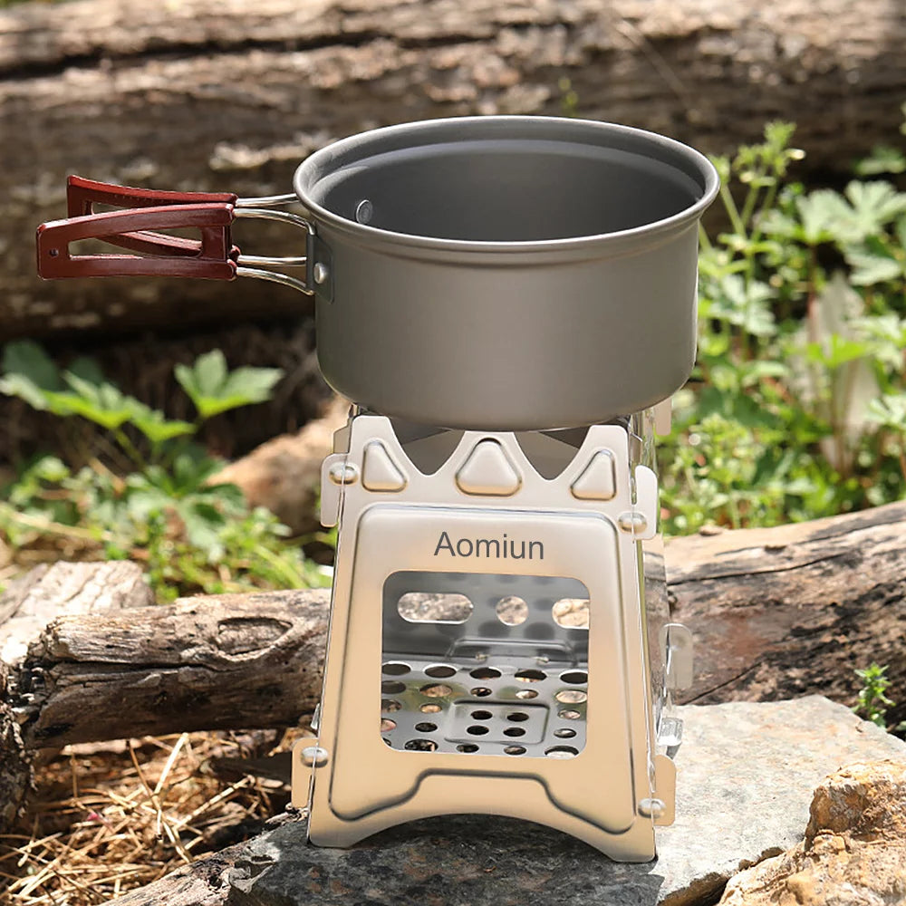 Aomiun Compact Folding Wood for Outdoor Camping Cooking Picnic