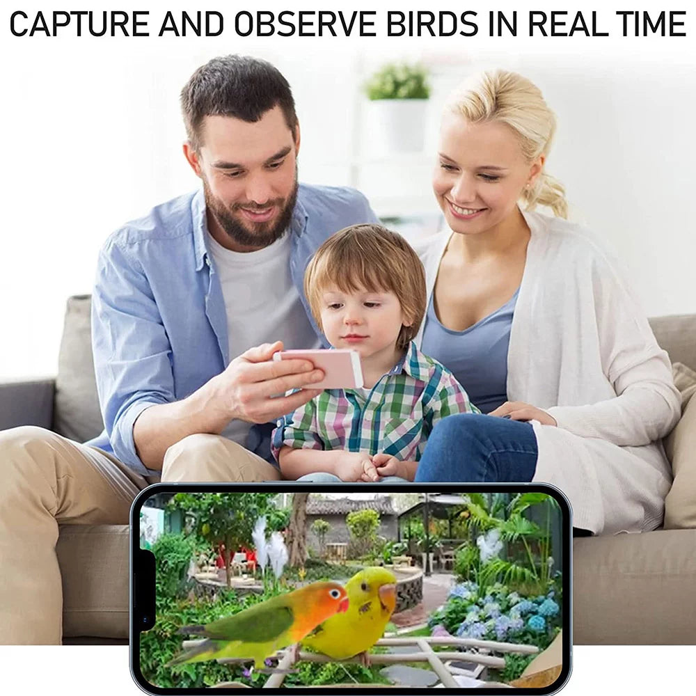 Anself WIFI Smart Bird Feeder Camera 1080P Auto Capture Bird Video Motion Detection Real-time Notification AI Identify Bird Species IP65 Waterproof 128G TF Cards for Bird Watching Enthusiasts