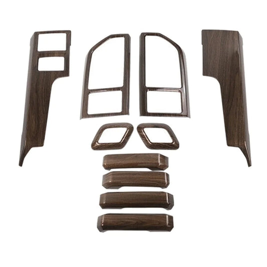 Teledu F150 + Wood Grain Interior Center Console Decoration Trim Cover Kit