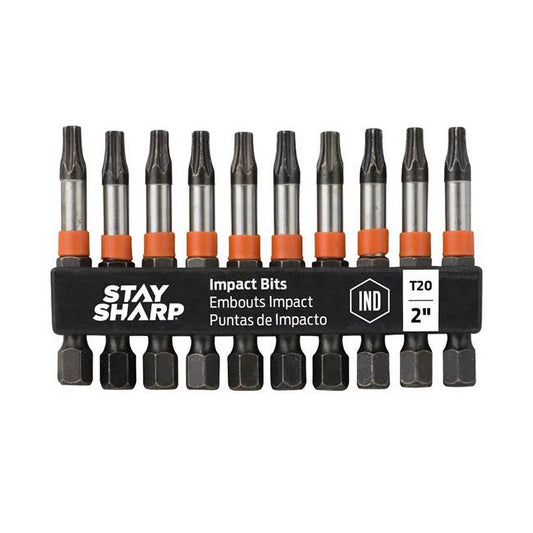 2 in. T20 Impact Bit Clip Torx Industrial Screwdriver Bit - Recyclable - Pack of 10