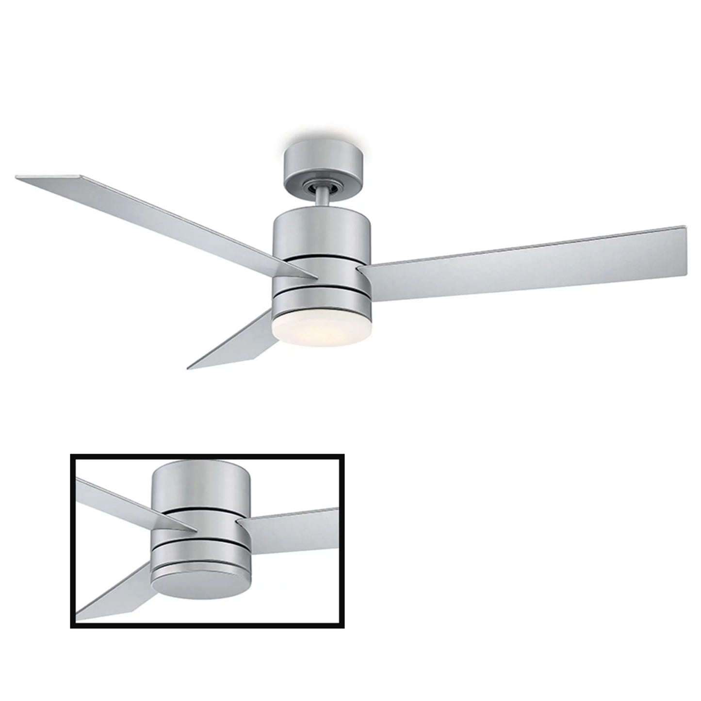 Axis Indoor and Outdoor 3-Blade Smart Ceiling Fan 52in Titanium with 3000K LED Light Kit and Remote Control