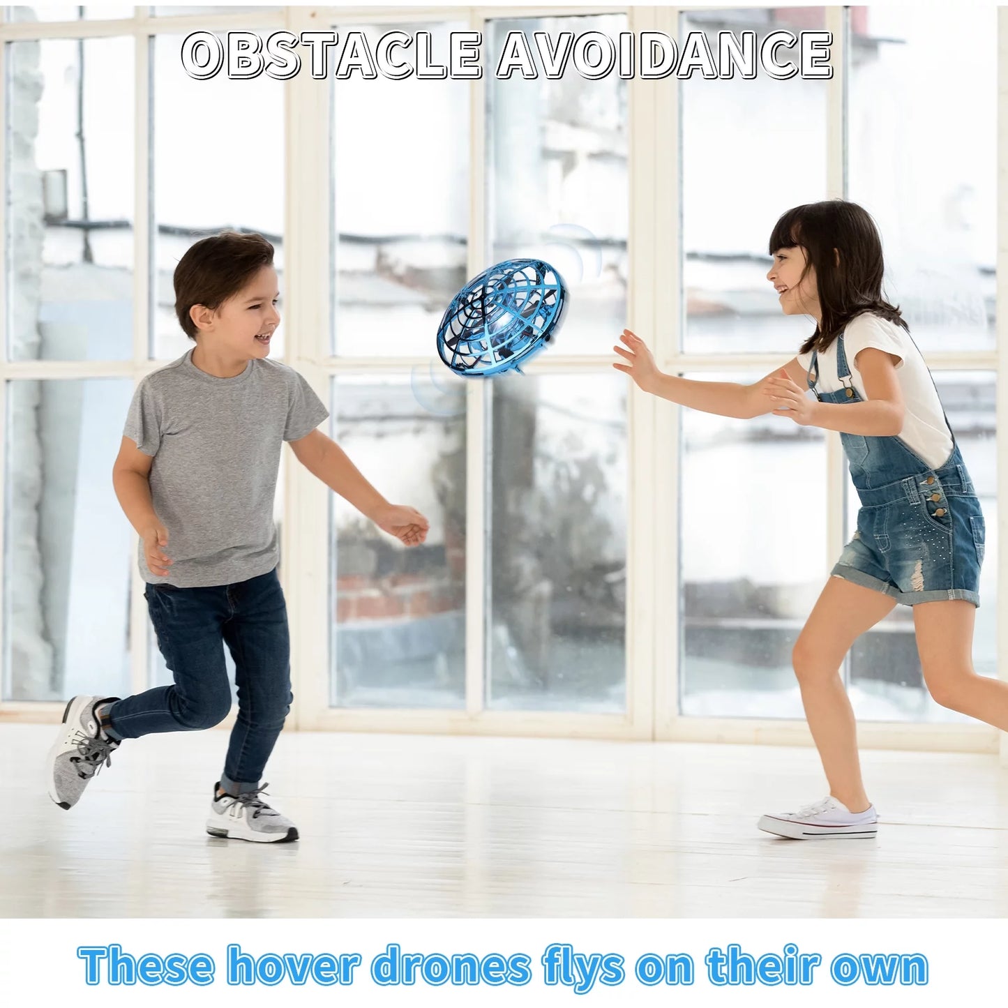 SUPER JOY Hand Operated Drone for Kids or Adults, Hands Free Motion Sensor Mini Drone,Small UFO Toy Flying Ball Drone Toy with light for Boys and Girls