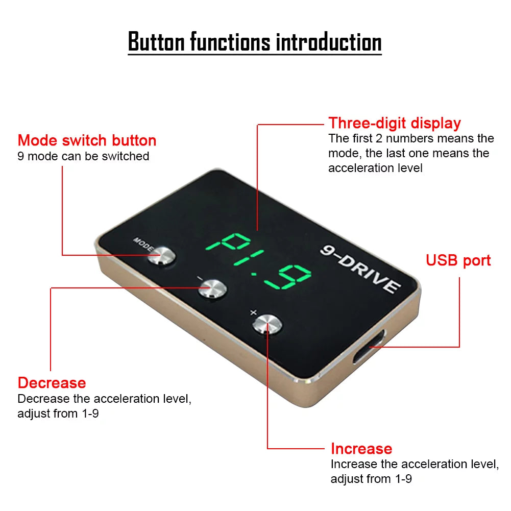 BFY Car 9 Drive Electronic Throttle Controller Pedal Accelerator For Mitsubishi Outlander 2013-up & Lancer ASX / EVO X 2008-up