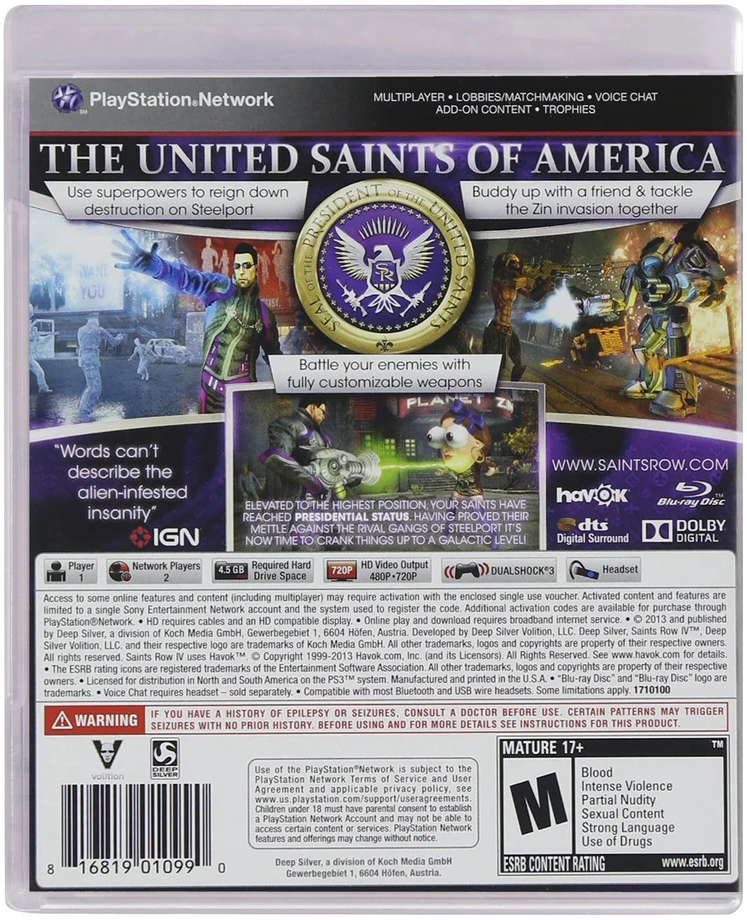 Saints Row IV - For PS3 Playstation 3