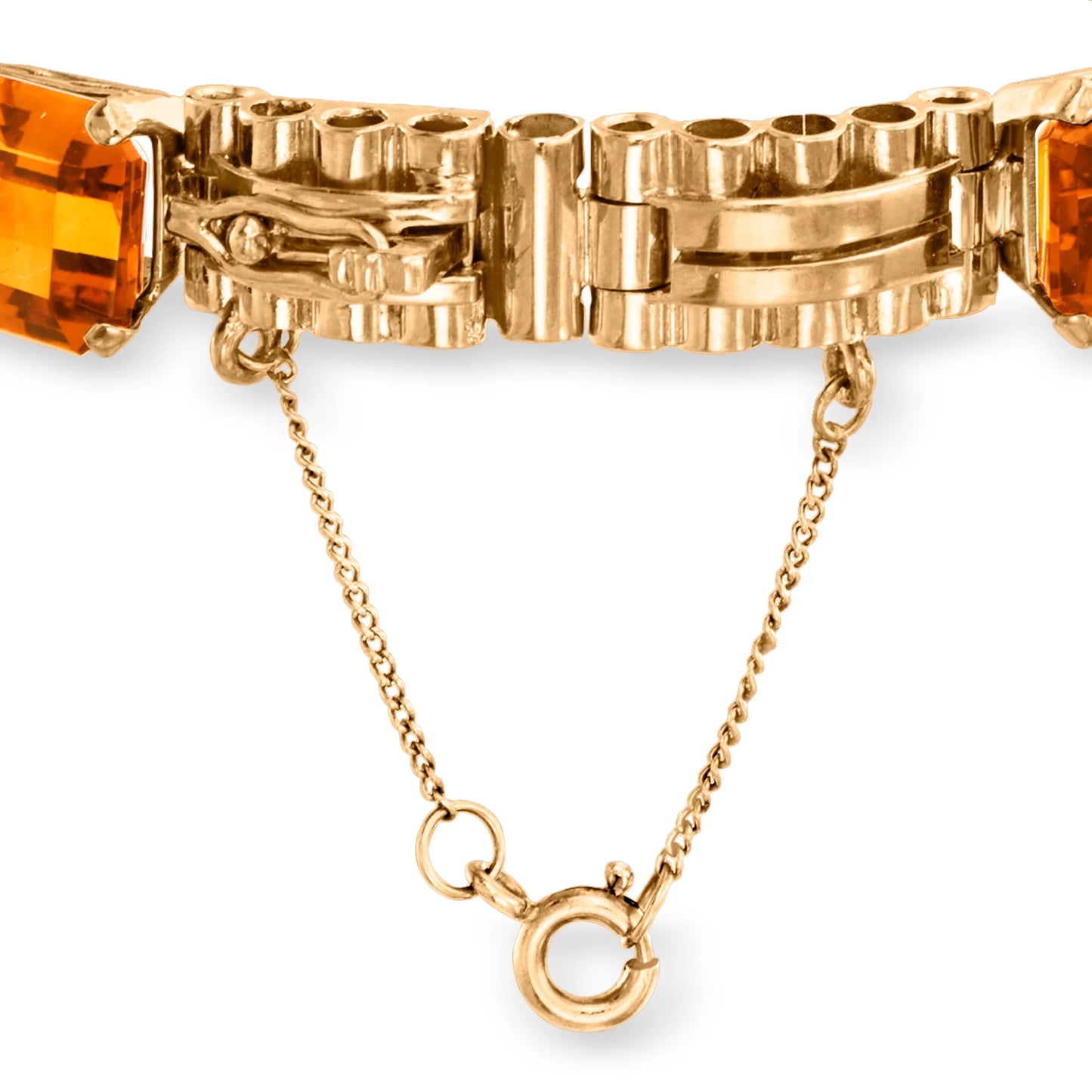 Ross-Simons C. 1940 Vintage 27.30 ct. t.w. Citrine Link Bracelet in 18kt Yellow Gold, Women's, Adult, Pre-Owned