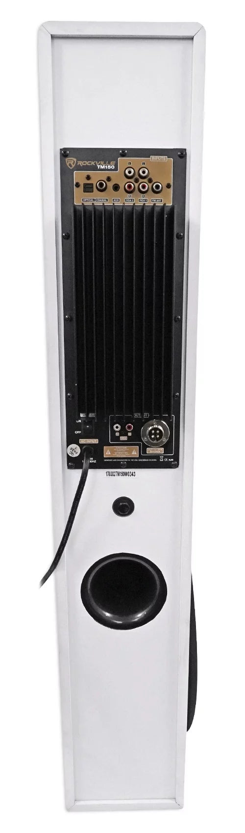 Rockville TM150W White Powered Home Theater Tower Speakers 10" Sub/Bluetooth/USB