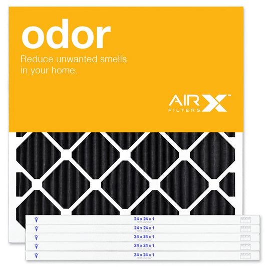 AIRx Filters Odor 24x24x1 Air Filter MERV 8 AC Furnace Pleated Air Filter Replacement Made in the USA