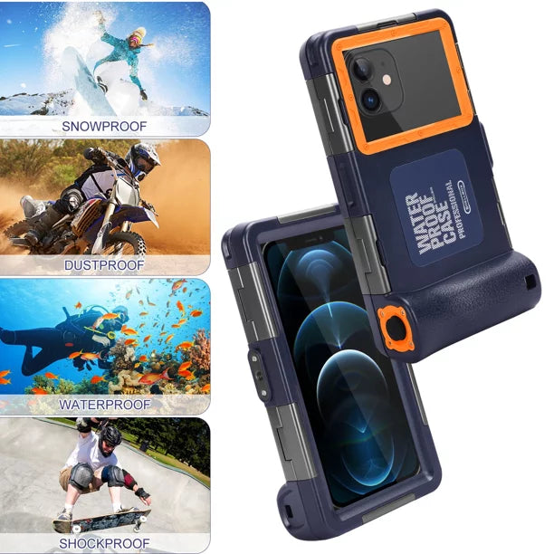 UrbanX Professional [15m/50ft] Swimming Diving Surfing Snorkeling Photo Video Waterproof Protective Case Underwater Housing for LG G5 And all Phones Up to 6.9 Inch LCD with Lanyard