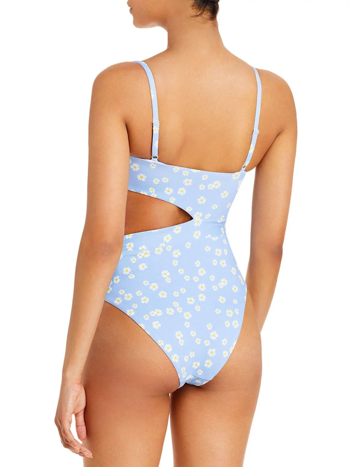 Aqua Swim Womens Cutout Side Tie One-Piece Swimsuit