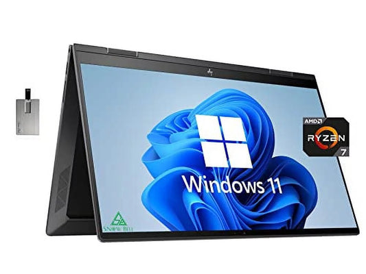 2022 Envy x360 2-in-1 15.6" Touchscreen Notebook, AMD Ryzen 7 5825U, 64GB RAM, 2TB PCIe Solid-state drive, AMD Radeon Graphics, True Vision 5MP IR Camera, Backlit Keyboard, Win 11, Black, 32GB USB Card