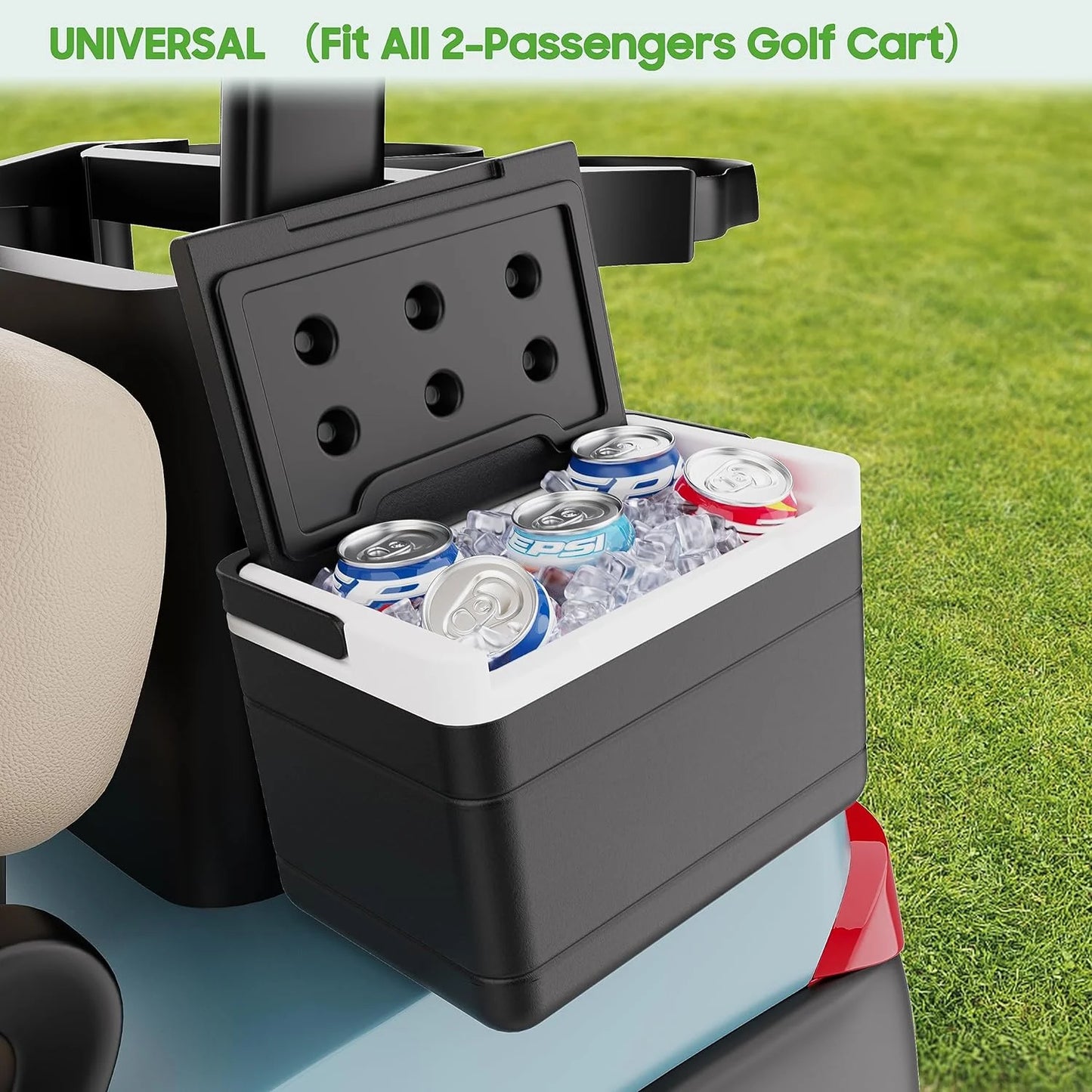 10L0L Universal Golf Cart Cooler with Mounting Bracket Kit Caddy Fits for EZGO,Club Car and Yamaha, Portable 48H Cooling Golf Cart Ice Chest 102588101 103886801