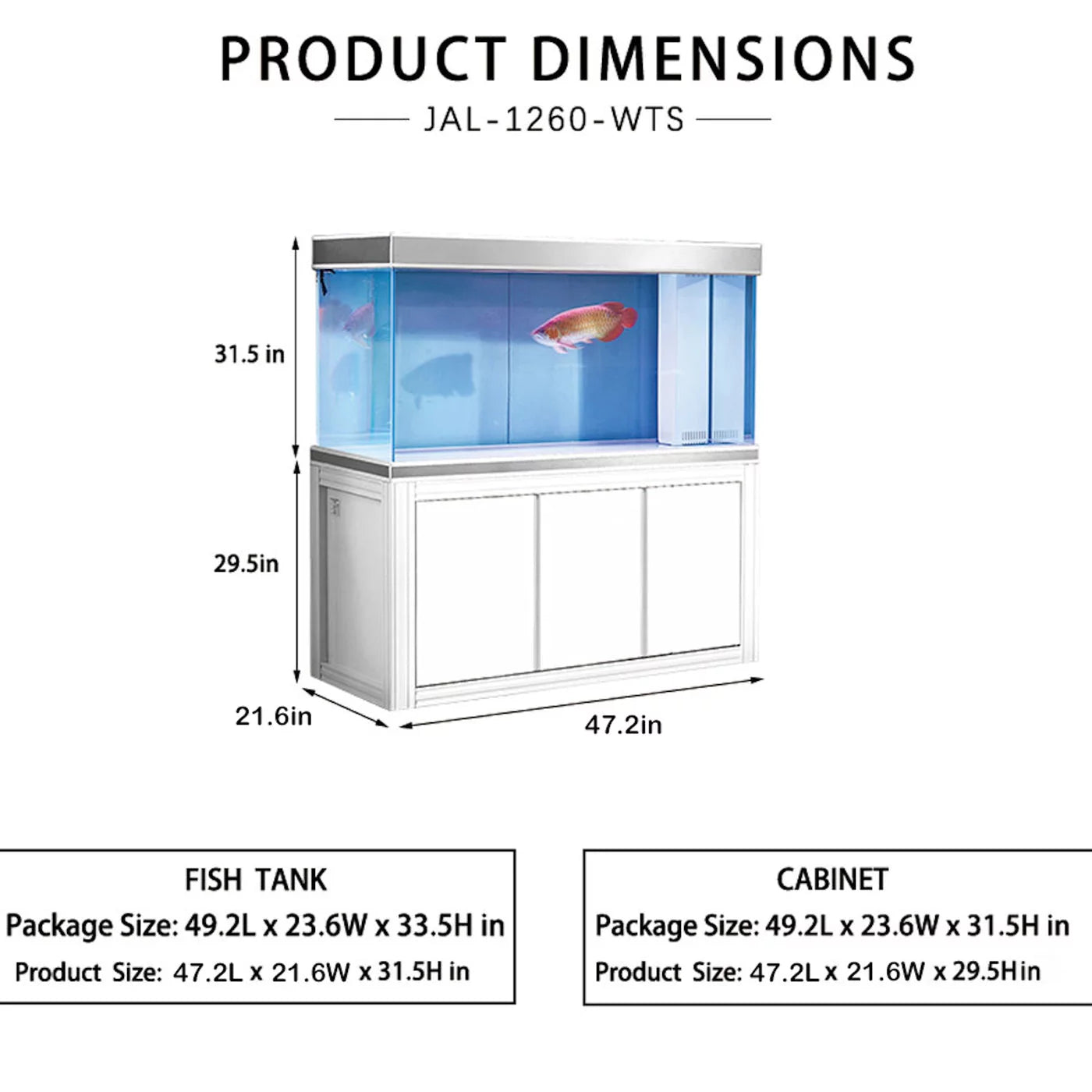 Aqua Dream 145 Gallon Tempered Glass All-in-one Aquarium White and Silver