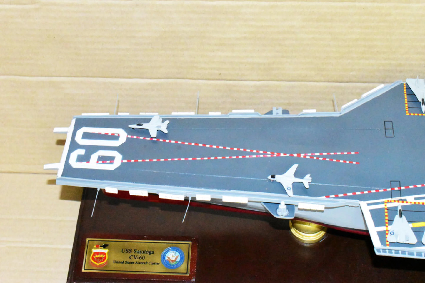 USS Saratoga CV-60 Aircraft Carrier Model,Navy,Scale Model,Mahogany,Forrestal Class