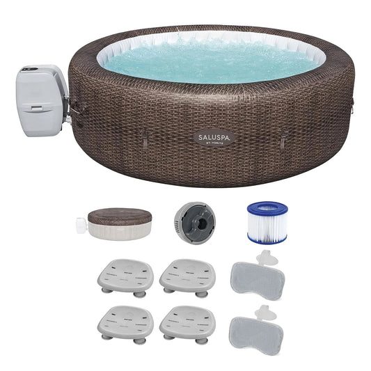 Bestway SaluSpa St Moritz Hot Tub w/Set of 4 Spa Seat & 4 Headrest Pillows