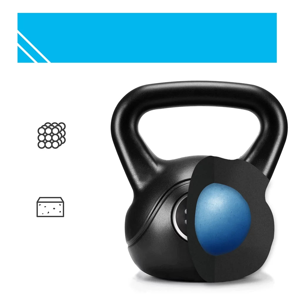 Yaheetech HDPE Coated Kettlebell for Home Gym Fitness Bodybuilding Weight Lifting, Black, 35lbs