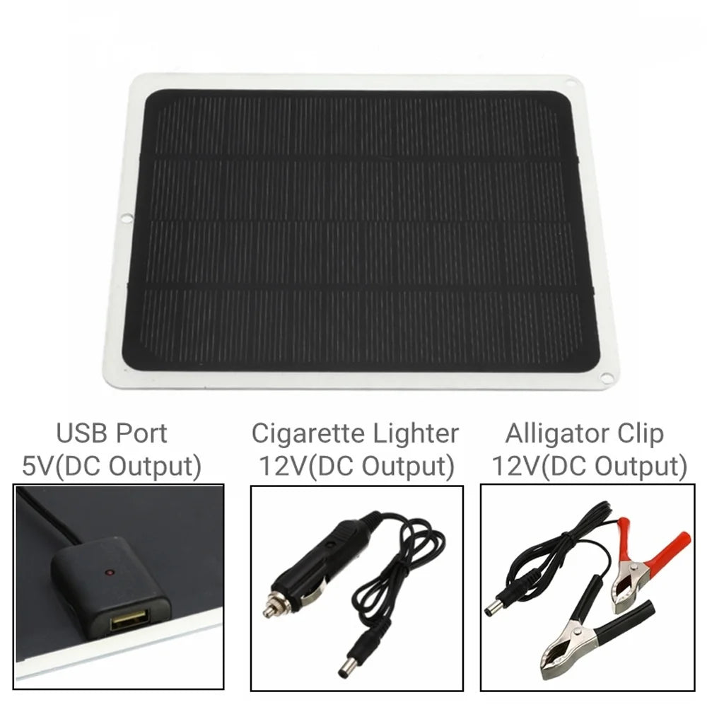 Aibecy 20W Monocrystalline Silicon Solar Panel for Camping Hiking - Portable Charging Tool