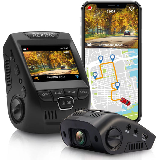 Rexing V1GW-4K Ultra HD Car Dash Cam w/Wi-Fi and GPS