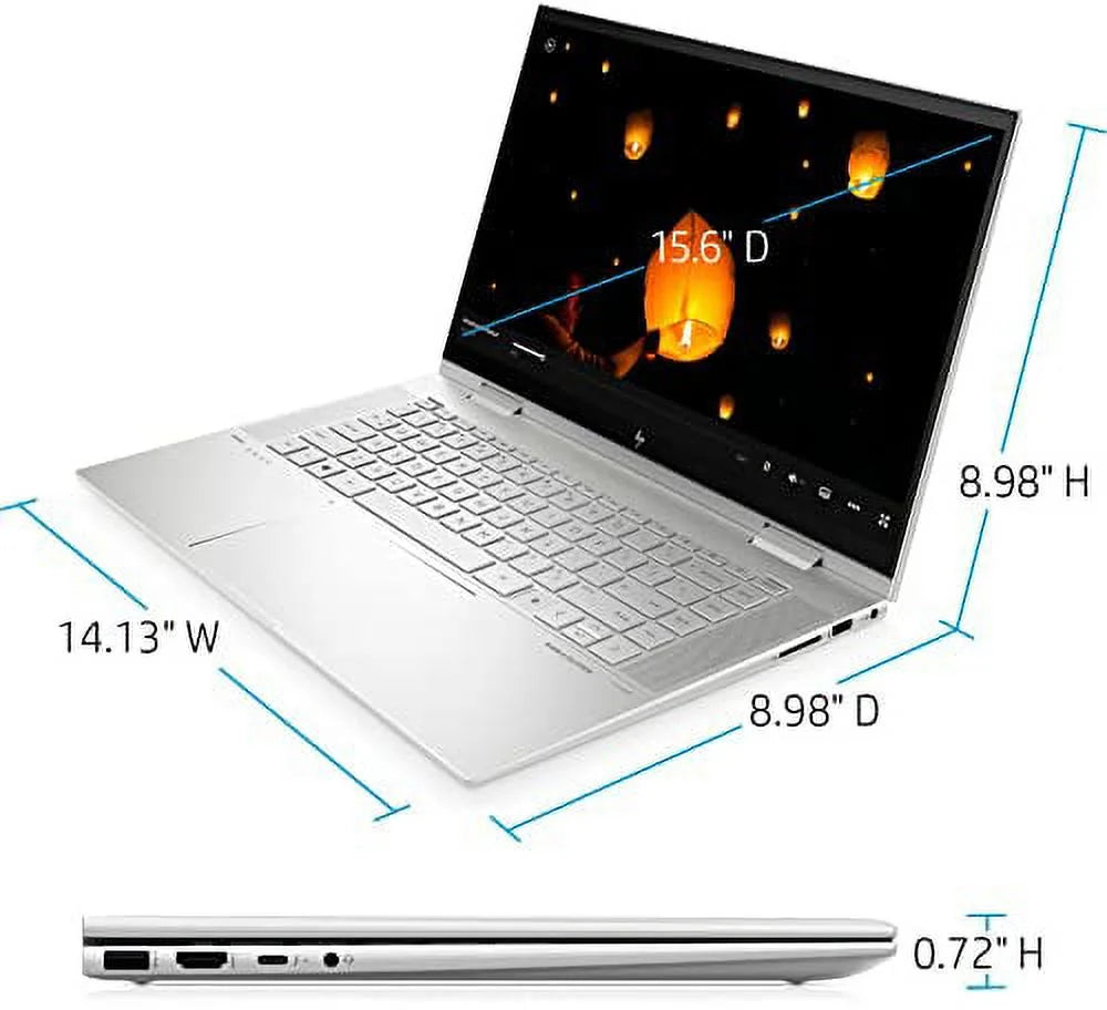 2022 Envy X360 15.6" FHD IPS Touchscreen 2-in-1 Portable computer 12th Intel Core i7-1260P 12-Core Iris Xe Graphics 16GB DDR4 1TB Solid State Drive Thunderbolt 4 WiFi 6 Backlit KB FP Reader Win 11 Home w/ RATZK 32GB USB