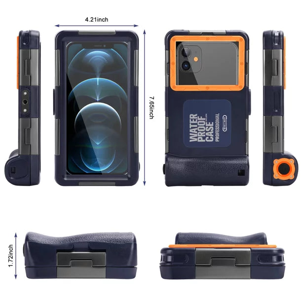 UrbanX Professional [15m/50ft] Swimming Diving Surfing Snorkeling Photo Video Waterproof Protective Case Underwater Housing for Oppo Reno5 F And all Phones Up to 6.9 Inch LCD with Lanyard