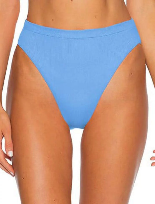 Becca by Rebecca Virtue Women's Danielle Ribbed High Waist Brazilian Bikini Bottom Size Small