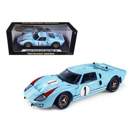 1966 Ford GT-40 MK 2 Blue No.1 1-18 Diecast Model Car - Blue