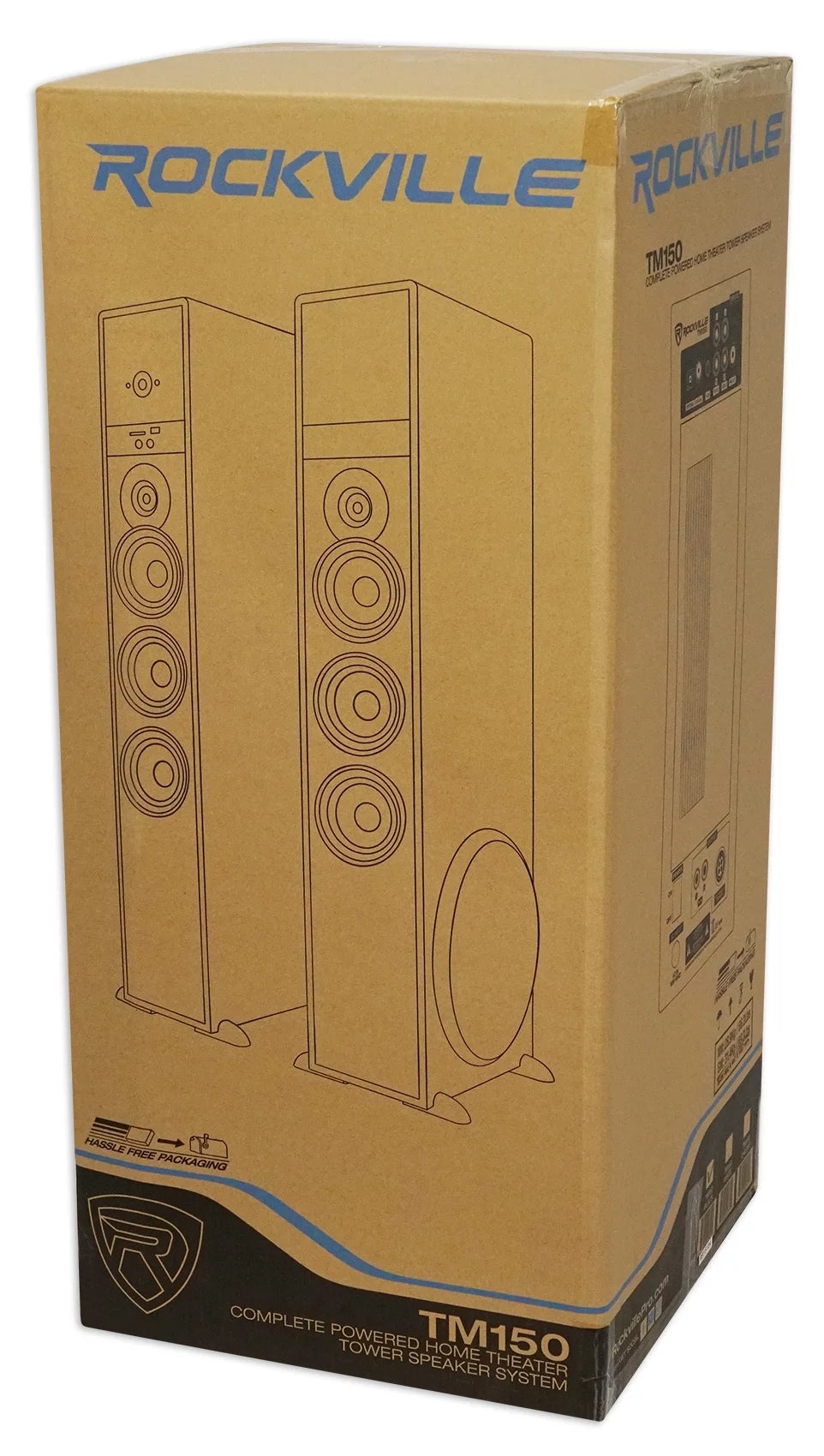 Rockville TM150W White Powered Home Theater Tower Speakers 10" Sub/Bluetooth/USB