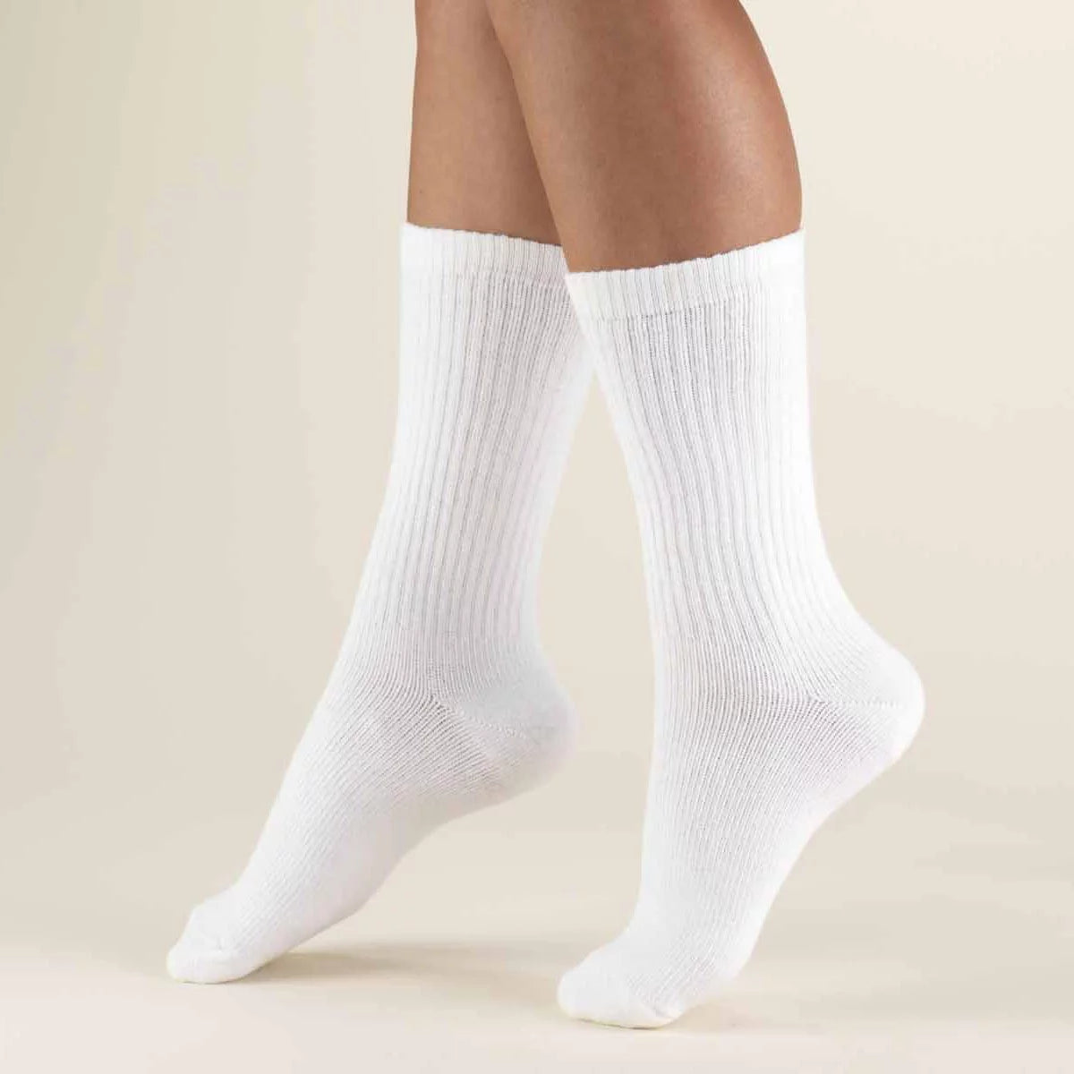 Unibasic Unisex Crew Athletic Sports Cotton Socks 10 Pack (White, 9 to 11)