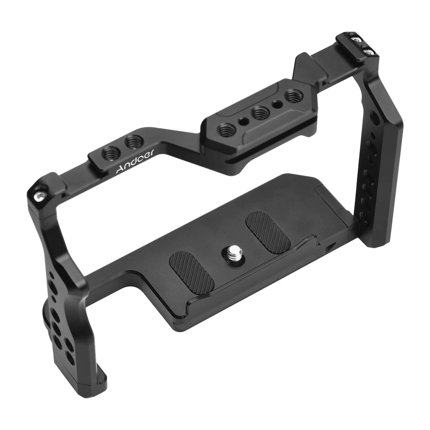 Andoer 2 Camera Cage, Aluminum Alloy Video Cage with Dual Cold Shoe Mounts, Sony A7R III/ A7R II/ A7S II Compatibility