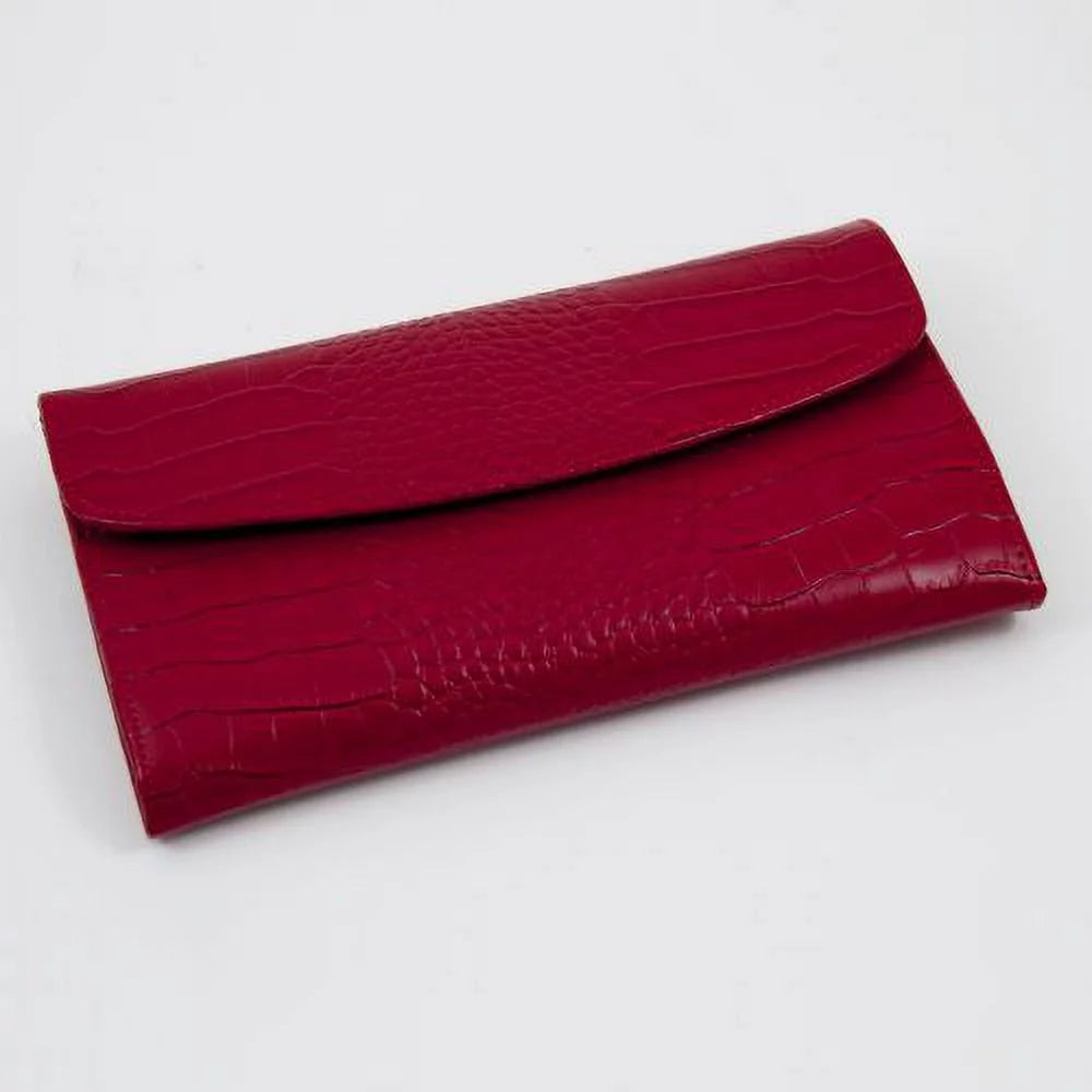 Bey - Berk Red Croco Leather Jewelry Clutch