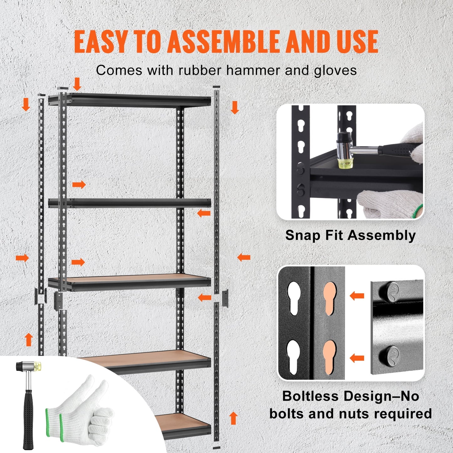 BENTISM Storage Shelving Unit Garage Storage Rack 5-Tier Adjustable 2000 lbs Load