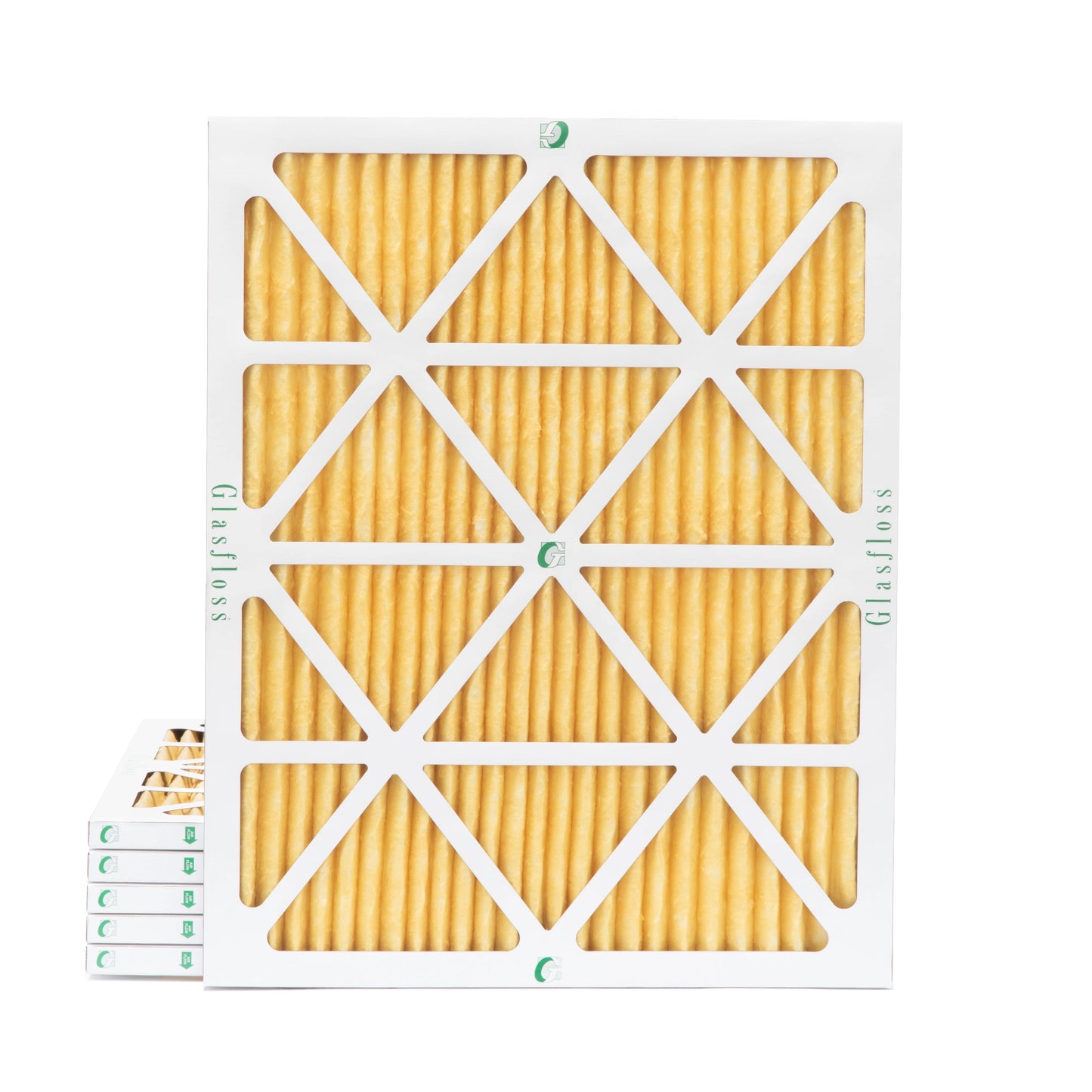 6 Pack of 18x20x1 MERV 11 Pleated Air Filters by Glasfloss. Actual Size: 17-1/2 x 19-1/2 x 7/8