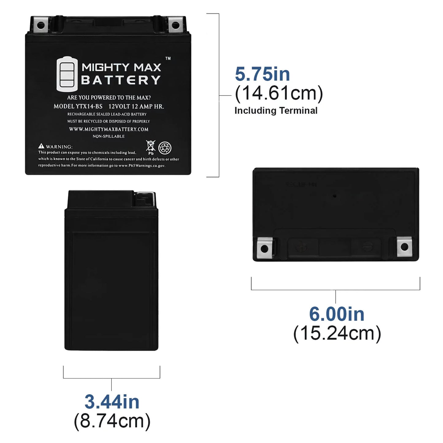 YTX14-BS Battery Replacement for BMW F800ST, GS, GT, R, ADV 07, 17-18